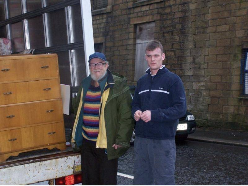 Open Door team with a chest of drawers on the delivery van